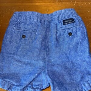 Janie and Jack Blue Linen-Blend Boy Shorts 12-18M